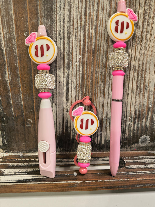 Bp set, pen, box cutter and keychain